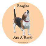 Beagles Are A Howl Dog Photo Sticker Label