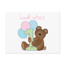 Bear 1st Birthday Pink Tshirts and Gifts Postcard
