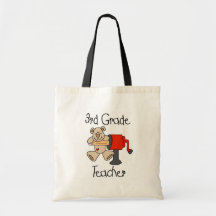 Bear 3rd Grade Teacher Tshirts and Gifts Canvas Bags
