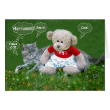 Bear and Cat Greeting Card