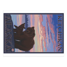 Bear and Cub - Ketchikan, Alaska Postcards
