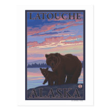 Bear and Cub - Latouche, Alaska Post Cards