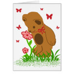 Bear and flowers blank card