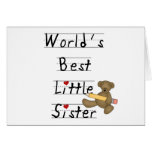 Bear and Pencil Best Little Sister Card
