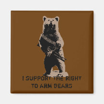 Bear arms Grizzly Bear Fridge Magnets