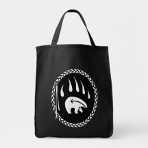 Bear Art Tote Bag Tribal Wildlife Art Shopping Bag