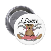 Bear Ballet Dancer Pinback Buttons