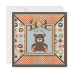 Bear Bear Boy Square Personalized Invites