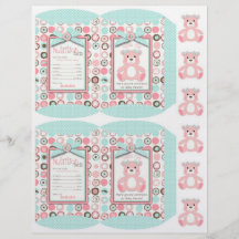 Bear Bear Girl Party Favour Box Template Flyers