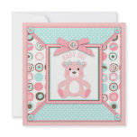 Bear Bear Girl Square Announcements