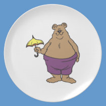 Bear cartoon plates