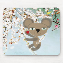 Bear cherry bird flower love you tender lomography mouse pads