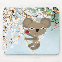 Bear cherry bird flower love you tender lomography mouse pads