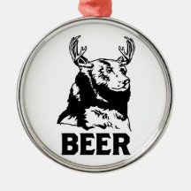 Bear + Deer = Beer Christmas Ornaments
