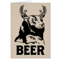 Bear + Deer = Beer Greeting Card