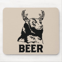 Bear + Deer = Beer Mousepad
