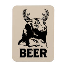 Bear + Deer = Beer Vinyl Magnets