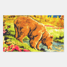 Bear embroidery design stickers