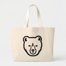Bear face head canvas bag