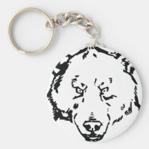 Bear face outline key chains