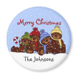 Bear family Christmas magnet