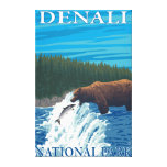 Bear Fishing in River - Denali National Park, Canvas Prints