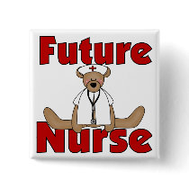 Bear Future Nurse T-shirts and Gifts Pinback Buttons