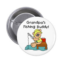 Bear Grandpas Fishing Buddy Pinback Button