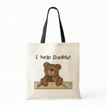 Bear Helps Daddy Tshirts and Gifts Canvas Bag