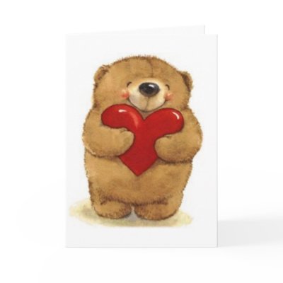Bear Holding Heart - Valentine Greeting Cards by dchaddad
