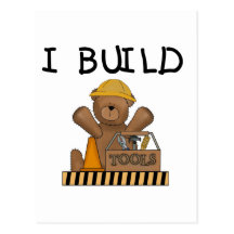 Bear I Build Tshirts and Gifts Post Cards