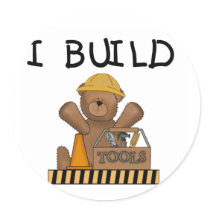 Bear I Build Tshirts and Gifts Round Sticker