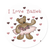 Bear I Love Ballet Sticker
