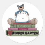 Bear I Love Kindergarten Round Sticker