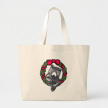 bear in wreath bag