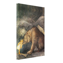 Bear Kiss Stretched Canvas Print