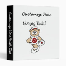 Bear Nurses Rock T-shirts and Gifts 3 Ring Binders