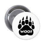 Bear Paw Gay Pride "Woof" Round Button Pin