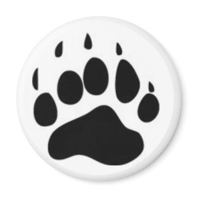 Bear Paw Print Fridge Magnet by rogerme
