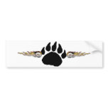 Bear Paw with Flames Bumper Sticker