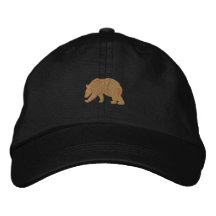 Bear Silhouette Embroidered Baseball Caps