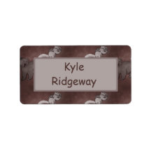 Bear Squirrel - Boys school name label
