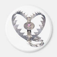 Bear Trap Heart Fridge Magnet