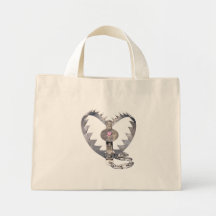 Bear Trap Heart Tote Bags