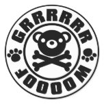 Bear_Warning Round Stickers