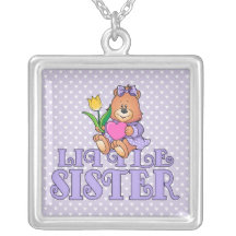 Bear with Heart Little Sister Custom Necklace