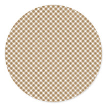 Bear With Pink Cupcake Brown Plaid Sticker