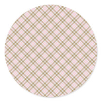 Bear With Pink Cupcake Pink Plaid Sticker