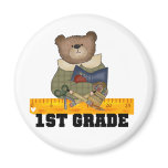 Bear with Ruler 1st Grade Tshirts and Gifts Refrigerator Magnets