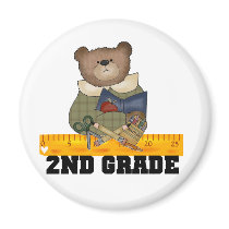 Bear with Ruler 2nd Grade Magnets